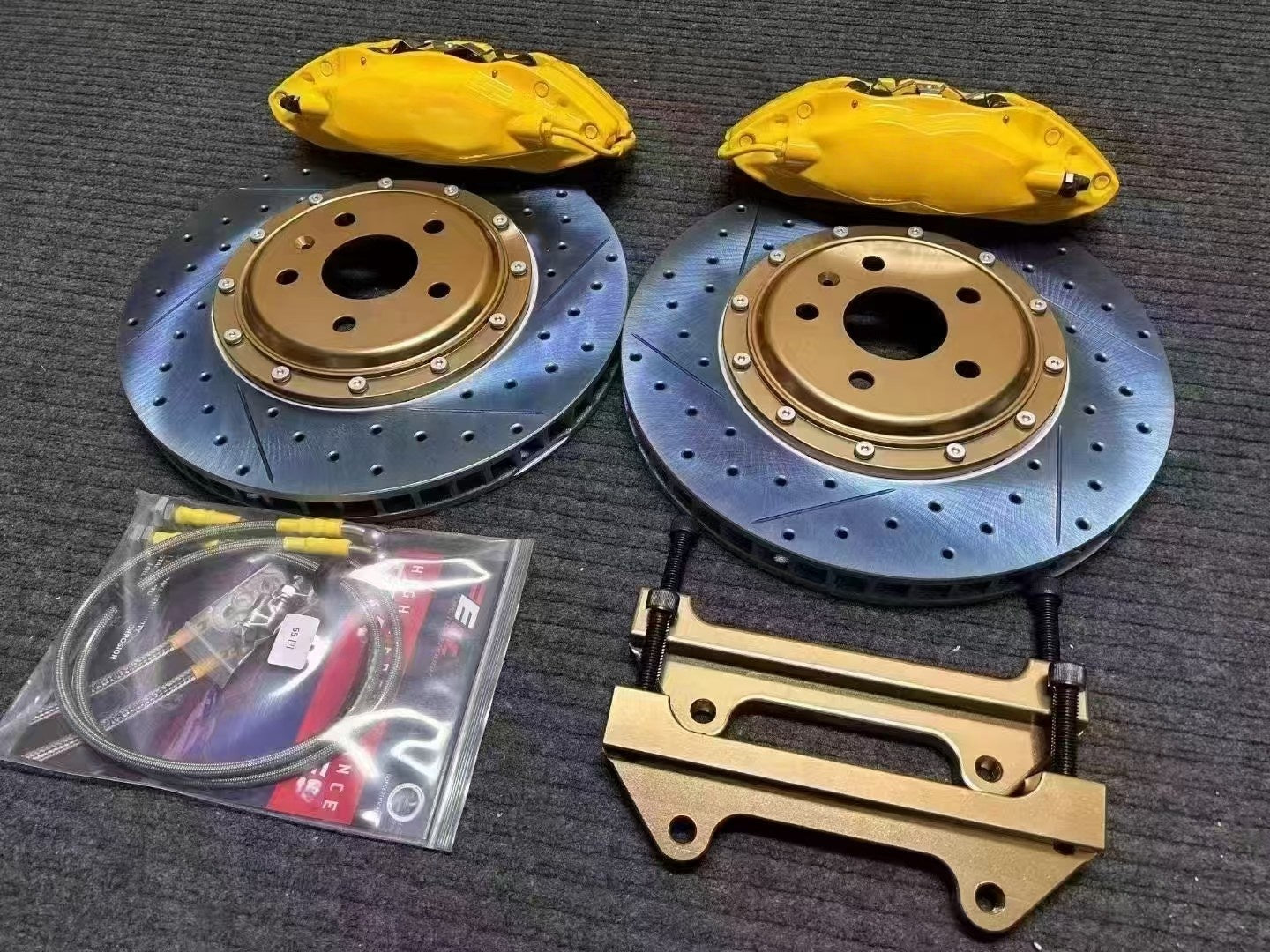 Brembo F50 Style Front 4 Piston Big Brake Kit Fit 17 / 18 / 19 Inch Wheels