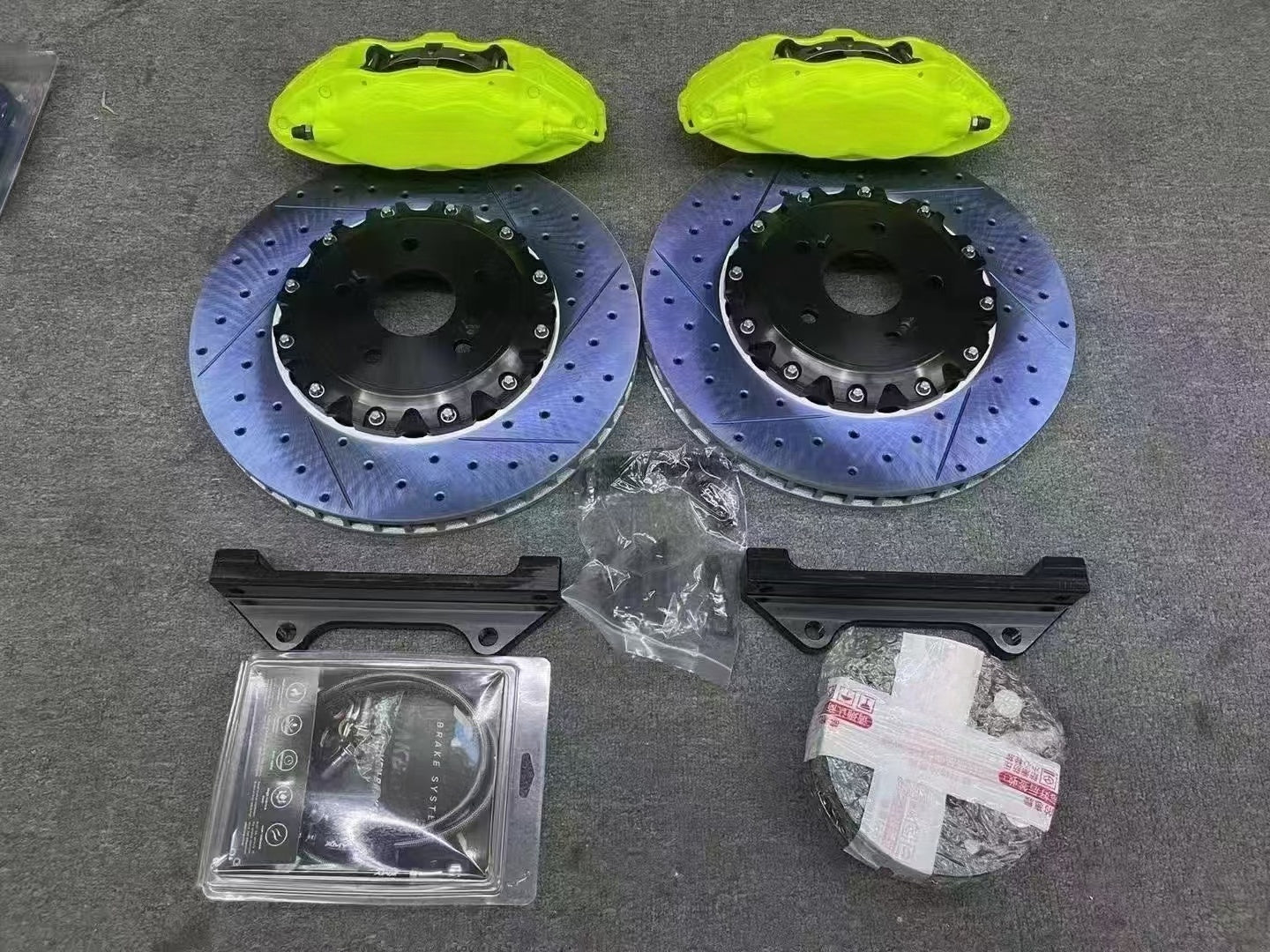 Brembo F50 Style Front 4 Piston Big Brake Kit Fit 17 / 18 / 19 Inch Wheels