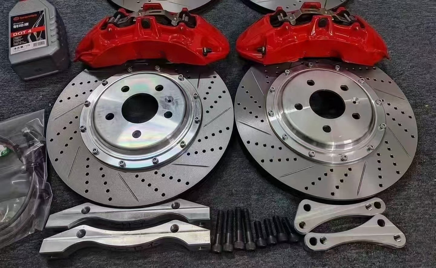 Brembo V6 Style Front 6 Piston Big Brake Kit Fit 18 / 19 / 20 / 21 Inch Wheels