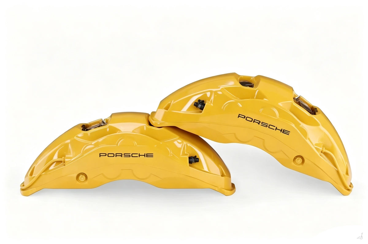 Porsche Front 10-Piston & Rear 4-Piston OEM Brake Caliper Upgrade Kit, Direct Bolt-On Installation, No Custom Brackets Required, Fits Wheels 20 Inches or Larger