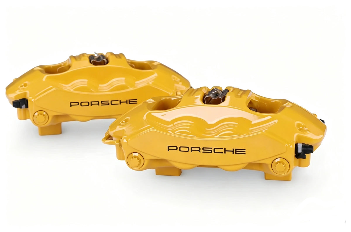 Porsche Front 10-Piston & Rear 4-Piston OEM Brake Caliper Upgrade Kit, Direct Bolt-On Installation, No Custom Brackets Required, Fits Wheels 20 Inches or Larger