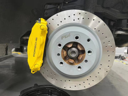 Porsche Front 10-Piston & Rear 4-Piston OEM Brake Caliper Upgrade Kit, Direct Bolt-On Installation, No Custom Brackets Required, Fits Wheels 20 Inches or Larger