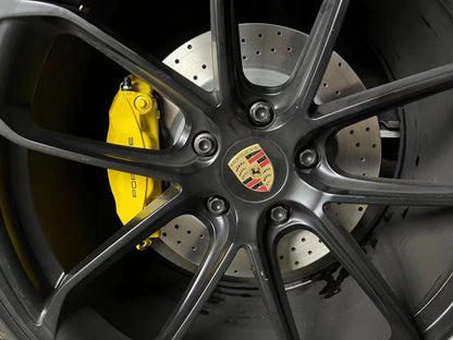 Porsche Front 10-Piston & Rear 4-Piston OEM Brake Caliper Upgrade Kit, Direct Bolt-On Installation, No Custom Brackets Required, Fits Wheels 20 Inches or Larger